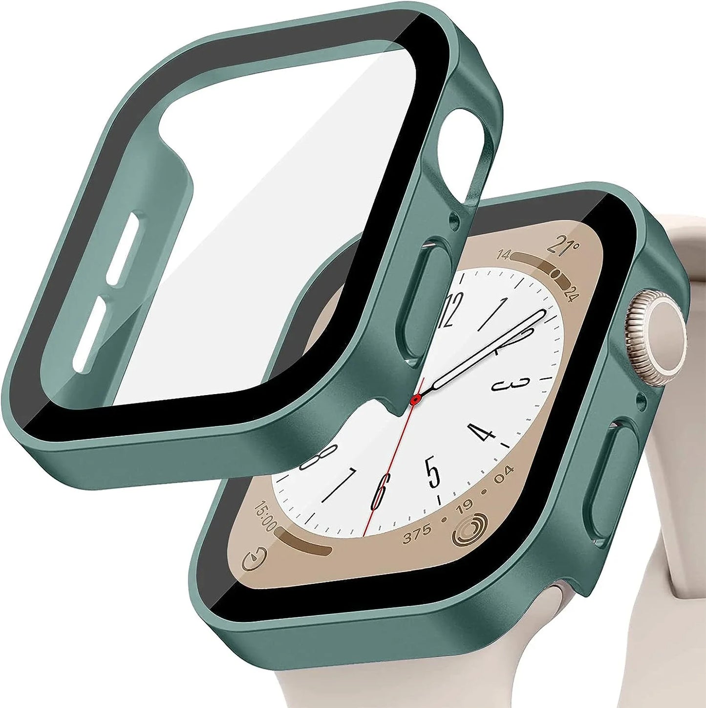 Tempered Glass+Cover for Apple Watch 11 10 9 8 7 46Mm 42Mm PC Bumper Screen Protector Case Iwatch Series 7 6 5 4 SE3 44 40 45Mm